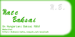 mate baksai business card