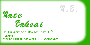 mate baksai business card